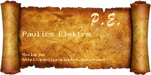 Paulics Elektra névjegykártya